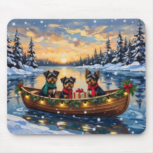 Affenpinscher-hond Kerstboot Vakantie Muismat (Voorkant)