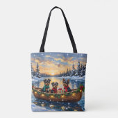 Affenpinscher-hond Kerstboot Vakantie Tote Bag (Achterkant)