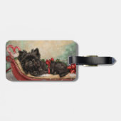 Affenpinscher Hond Kerstfeest Bagagelabel (Achterkant horizontaal)