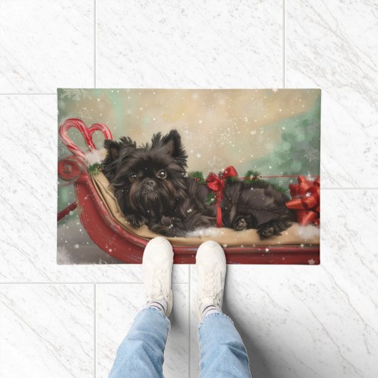 Affenpinscher Hond Kerstfeest Deurmat (Binnen)