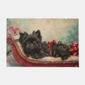 Affenpinscher Hond Kerstfeest Deurmat (Voorkant)