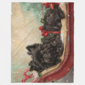 Affenpinscher Hond Kerstfeest Fleece Deken (Voorkant)