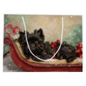 Affenpinscher Hond Kerstfeest Groot Cadeauzakje (Achterkant)