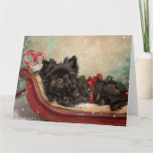 Affenpinscher Hond Kerstfeest Kaart (Voorkant)