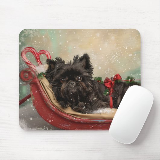 Affenpinscher Hond Kerstfeest Muismat (Met muis)