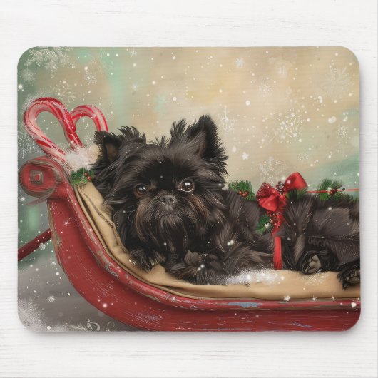Affenpinscher Hond Kerstfeest Muismat (Voorkant)