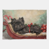 Affenpinscher Hond Kerstfeest Theedoek (Horizontaal)