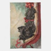 Affenpinscher Hond Kerstfeest Theedoek (Verticaal)