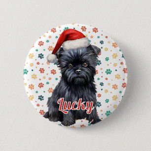 Affenpinscher Hond Kerstmis Ronde Button 5,7 Cm