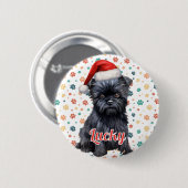 Affenpinscher Hond Kerstmis Ronde Button 5,7 Cm (Voorkant /achterkant)