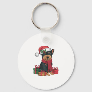Affenpinscher Hond Kerstoutfits Santa Hat Hond Sleutelhanger