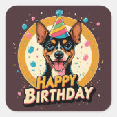 Affenpinscher Hond Kleurrijk Vierkante Sticker (Voorkant)