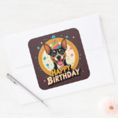 Affenpinscher Hond Kleurrijk Vierkante Sticker (Envelop)