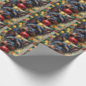 Affenpinscher-hond met kerstornament cadeaupapier (Hoek)