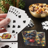 Affenpinscher-hond met kerstornament pokerkaarten (Insitu)