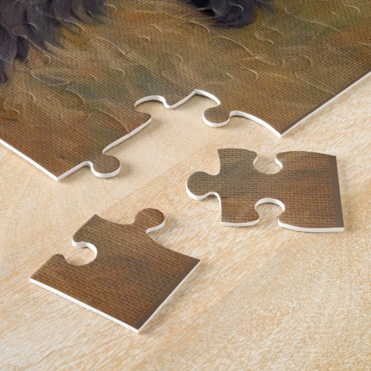 Affenpinscher Hond Olie Schilderij Portret Legpuzzel (Zijkant)