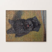 Affenpinscher Hond Olie Schilderij Portret Legpuzzel (Horizontaal)