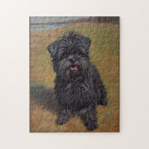 Affenpinscher Hond Olie Schilderij Portret Legpuzzel