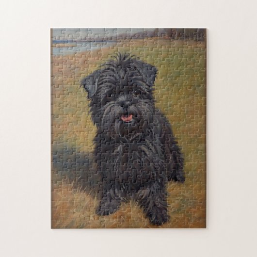 Affenpinscher Hond Olie Schilderij Portret Legpuzzel (Verticaal)