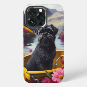 Affenpinscher-hond op een peddel: een landschappel iPhone 13 pro hoesje