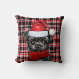 Affenpinscher Hond Red Plaid Kerstvakantie Kussen