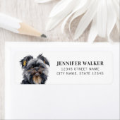 Affenpinscher-hond retouradreslabels etiket (Insitu)