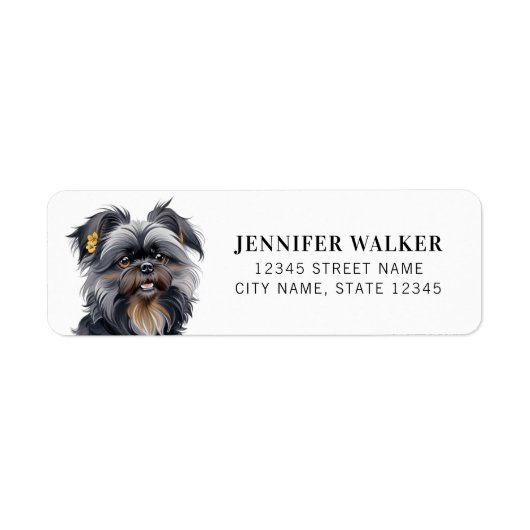 Affenpinscher-hond retouradreslabels etiket (Voorkant)