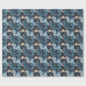 Affenpinscher Hond Rijden Motorfiets Kerstmis Cadeaupapier (Vlak)