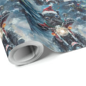 Affenpinscher Hond Rijden Motorfiets Kerstmis Cadeaupapier (Rol Hoek)