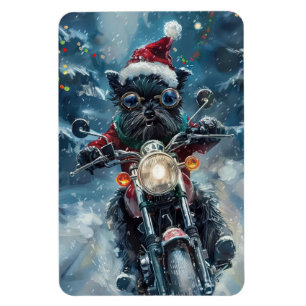 Affenpinscher Hond Rijden Motorfiets Kerstmis Magneet
