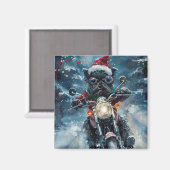 Affenpinscher Hond Rijden Motorfiets Kerstmis Magneet (Voorkant / Achterkant)