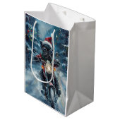 Affenpinscher Hond Rijden Motorfiets Kerstmis Medium Cadeauzakje (Voorkant Gekanteld)