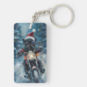 Affenpinscher Hond Rijden Motorfiets Kerstmis Sleutelhanger (achterkant)
