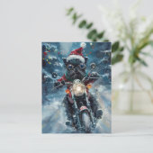 Affenpinscher-hond rijdt op motorfiets met Kerstmi Uitnodiging Briefkaart (Staand voorkant)