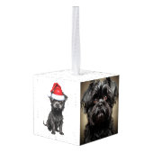 Affenpinscher Hond Twee Foto Kerstvakantie Decoratie (Achter hoekig)