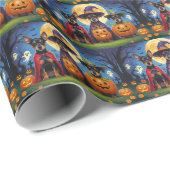 Affenpinscher Honden Pompoen Halloween Grappig Cadeaupapier (Rol Hoek)