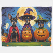 Affenpinscher Honden Pompoen Halloween Grappig Fleece Deken (Voorkant (Horizontaal))