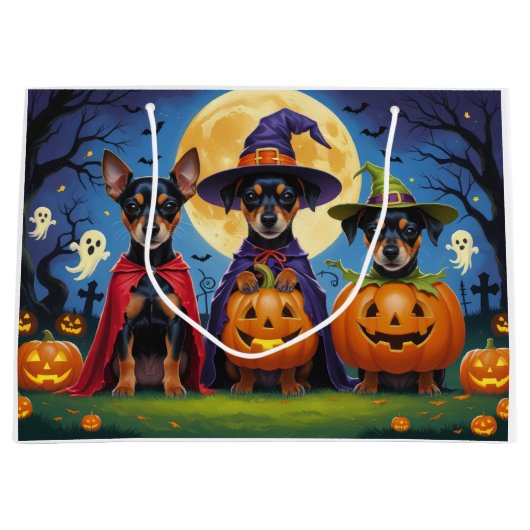 Affenpinscher Honden Pompoen Halloween Grappig Groot Cadeauzakje (Voorkant)
