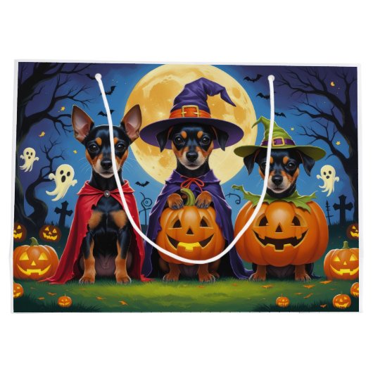 Affenpinscher Honden Pompoen Halloween Grappig Groot Cadeauzakje (Achterkant)