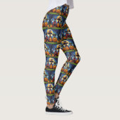 Affenpinscher Honden Pompoen Halloween Grappig Leggings (Rechts)