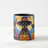 Affenpinscher Honden Pompoen Halloween Grappig Mok (Midden)