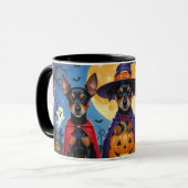 Affenpinscher Honden Pompoen Halloween Grappig Mok (Voorkant links)