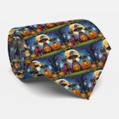 Affenpinscher Honden Pompoen Halloween Grappig Stropdas (Opgerold)