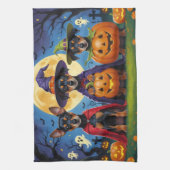 Affenpinscher Honden Pompoen Halloween Grappig Theedoek (Verticaal)