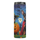 Affenpinscher Honden Pompoen Halloween Grappig Thermosbeker (Achterkant)