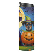 Affenpinscher Honden Pompoen Halloween Grappig Thermosbeker (Geroteerd rechts)