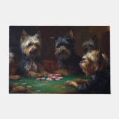 Affenpinscher Honden Spelen Poker Art Deurmat (Voorkant)