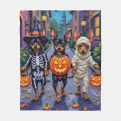 Affenpinscher Honden Trick-or-Treating in Hallowee Fleece Deken (Voorkant)