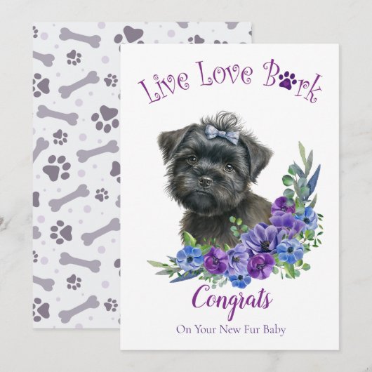 Affenpinscher hondenadoptie, Gotcha-dag Kaart (Voorkant / Achterkant)