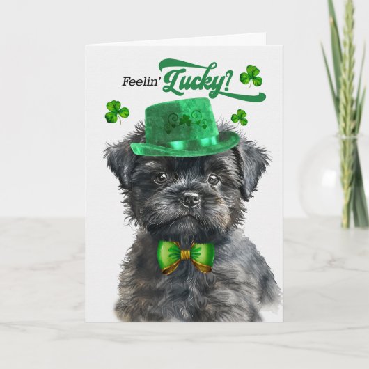 Affenpinscher Hondengevoel 'Geluksdag St Patrick's Feestdagen Kaart (Voorkant)